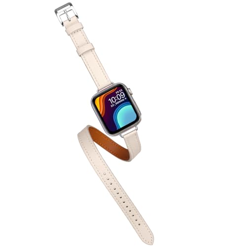 YISIWERA Lederband Kompatibel für Apple Watch Armband 38mm 40mm 41mm Polarster Lederband Ersatzband für Herren Damen Kompatibel für iWatch Series 9/8/7/6/5/4/3/2/1 SE von YISIWERA