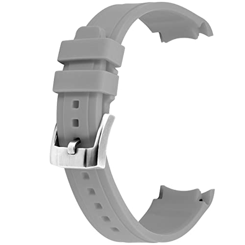 YISIWERA Silikon Kautschuk Uhrenarmband 20mm Grau Premium Qualität Silikonarmband Kautschukband Gebogene Enden Uhrband Gummi Ersatzarmband Universal für Moonswatch Swatch Armband für Herren Damen von YISIWERA