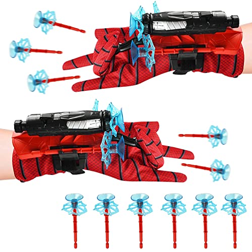 Handschuh Launcher, 2Set Spider Launcher Handschuhe, Spider Kunststoff Handschuh, Handgelenk Launcher Set, Hero Launcher Handgelenk Spielzeug Set, Lustiges Lernspielzeug Kostüm Requisiten für Kinder von YISKY