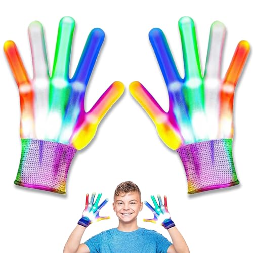 YISKY Weihnachten Handschuhe, 1 Paar Kinder Handschuhe, Skelett Handschuhe Kinder, Weihnachten Handschuhen für Kinder, Handschuhe Kind für Halloween, Weihnachten, Rave Party und Disco Clubs von YISKY