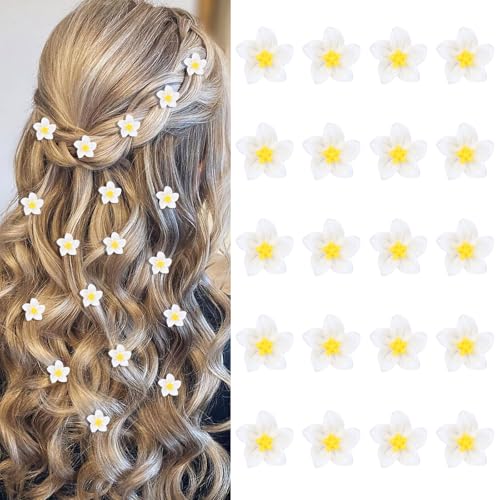 YISSION Mini-Haarspangen und Haarspangen mit weißen und gelben Lilien, 20 Stück – Braut-Haarschmuck für Mädchen und Frauen von YISSION