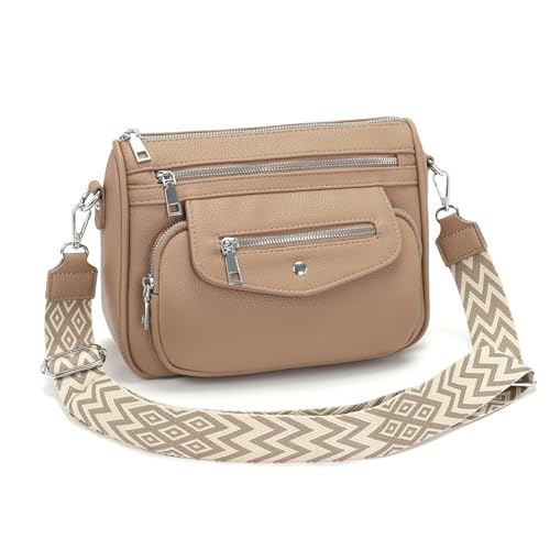 YISUOHOOM 7 Farben Umhängetasche Damen Mittelgroß 2025 Kleine Handtasche Damen Crossbody Bag Khaki Schönes Geburtstagsgeschenk für Frauen von YISUOHOOM
