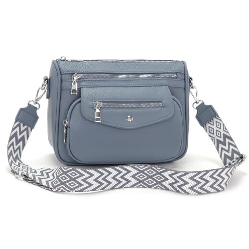 YISUOHOOM 7 Farben Umhängetasche Damen Mittelgroß 2025 Kleine Handtasche Damen Crossbody Bag Blau Schönes Geburtstagsgeschenk für Frauen von YISUOHOOM