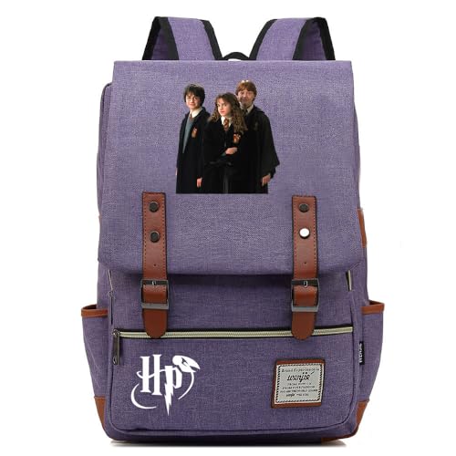 YIUNL Mode Harry/Ron/Hermine Gedruckt Casual Daypack, Harry Magic Rucksack für Frauen, Arbeit Business & College Laptop Tasche Lila Groß YIUNL Mode Harry/Ron/Hermine Gedruckt Casual Daypack, Harry Magic Rucksack für Frauen, Arbeit Business & College Laptop Tasche Lila Groß von YIUNL