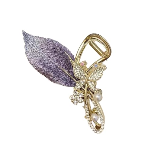 YIUPEDRFG Elegante Perlen Haarspange Metall Haarschmuck für Frauen Metall Stickerei Handwerk Klaue Haarspangen für Frauen Clip Stirnband, C von YIUPEDRFG