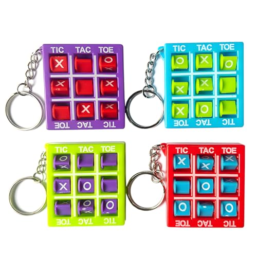 YIUWOD 4er-Pack Coole SchlüSselanhäNger - SchlüSselanhäNger Cool - Tic Tac Toe Mini - Kann Als Rucksackdekoration,Lernwerkzeug,PäDagogisches Geschenk Verwendet Werden,Geeignet FüR Camping,Wandern von YIUWOD