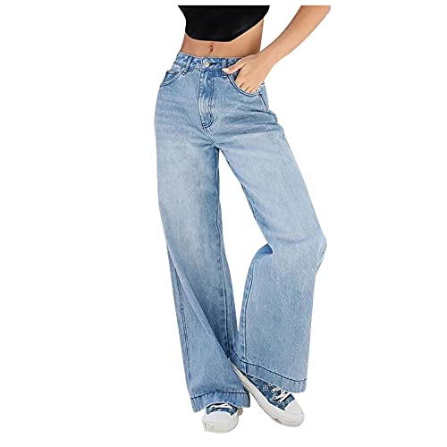 YIWAWQIAN Damen Jeans Jeanshose Damen Hose Middle Waist Skinny Leg Jeanshosen Damenjeans bis große Größen Freizeithose mit Lochdesign Blau S von YIWAWQIAN