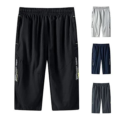 YIWAWQIAN Kurze Hosen Herren Sommer Sommer-Outdoor-Shorts Für Herren, Atmungsaktiv, Schnell Trocknend, Lässige Shorts Cargo Hose Kurzform Lauf Shorts Badehose Herren Kurz,Schwarz 7XL von YIWAWQIAN