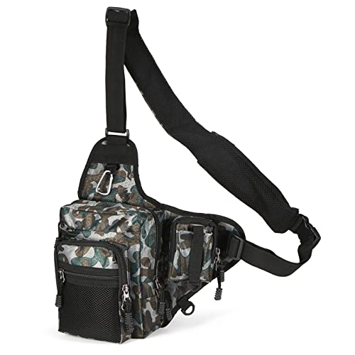 YIWENG 32x39x12CM Angeltasche Mehrzweck wasserdichte Leinwand Angelrolle Köder Tackle Bag,Ködertasche von YIWENG