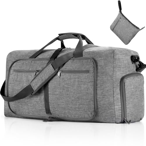 YIWENG Turnbeutel mit Schuhfach, Handgepäck, Reisetasche, Sporttasche, Reisetasche für Damen und Herren, faltbar und erweiterbar von YIWENG