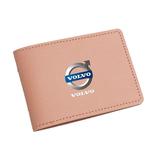 YIXIEDING Fahrzeugschein Schutzhülle für Volvo C70 Convertible 2000 2001 2002 2003 2004 2005, Führerscheinhülle mit transparentem Sichtfenster, Kreditkartenetui, Premium Kunstleder,Pink von YIXIEDING