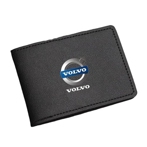 YIXIEDING Fahrzeugschein Schutzhülle für Volvo S40 2000 2001 2002 2003 2004 2005 2006 2007, Führerscheinhülle mit transparentem Sichtfenster, Kreditkartenetui, Premium Kunstleder,Black von YIXIEDING
