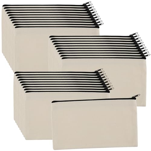 YIXNSW 30 Stück 12x21cm Blanko Stoff Federmäppchen, Bemalen Stoffbeutel Reißverschluss Blanko, Blanko Mäppchen Geeignet für Aufbewahrung von Mobiltelefonen, Dokumenten und Schreibwaren YIXNSW 30 Stück 12x21cm Blanko Stoff Federmäppchen, Bemalen Stoffbeutel Reißverschluss Blanko, Blanko Mäppchen Geeignet für Aufbewahrung von Mobiltelefonen, Dokumenten und Schreibwaren von YIXNSW