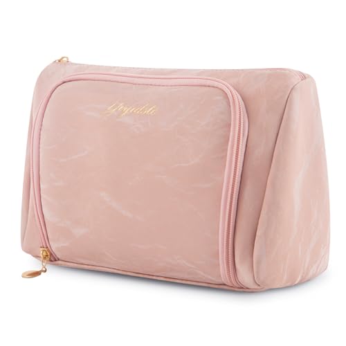 YIYIDSTO Kosmetiktasche, Reise-Make-up-Tasche, großes Fassungsvermögen, kleine Reise-Reißverschlusstasche, Make-up-Organizer-Tasche für Damen, Rosa, 1 Packung, Reise-Make-up-Tasche, Kosmetiktasche YIYIDSTO Kosmetiktasche, Reise-Make-up-Tasche, großes Fassungsvermögen, kleine Reise-Reißverschlusstasche, Make-up-Organizer-Tasche für Damen, Rosa, 1 Packung, Reise-Make-up-Tasche, Kosmetiktasche von YIYIDSTO