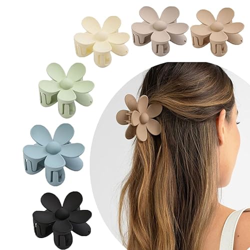 6 x Blumen-Haarspangen für Damen, große Haarklammern für Damen, dickes Haar, rutschfest, starker Halt für Damen, dünnes Haar, Mädchen, Geschenke (gemischt-B) von YIYISSHI