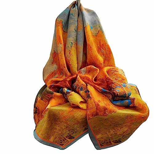 YIYUAN Damen Seide Schal,100% Maulbeerseide,170x50 cm Langer Seidenschal Halstuch,Schaltuch Seidentuch (Color 5#) von YIYUAN