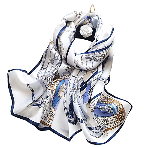 YIYUAN Damen Seide Schal,100% Maulbeerseide,170x50 cm Langer Seidenschal Halstuch für alle Jahreszeiten Schaltuch (Color 8#) von YIYUAN