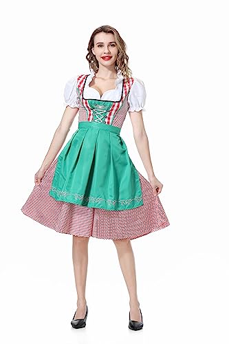 YIYUANIJI Dirndl, Dirndl Damen Midi Trachtenkleid, Trachtenmode, Zweiteiliges Set: Kleid und Schürze. For Oktoberfest, Karneval, Special Occasions von YIYUANIJI