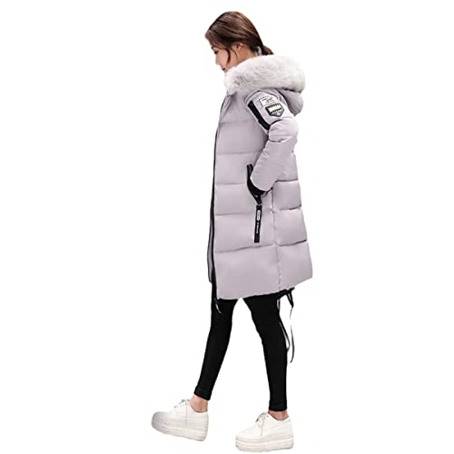 YIZHIWANG Winterjacke Damen Parka Kragen mit Kapuze dicker warmer langer weiblicher Mantel lässige Outwear Daunenjacke aus Baumwolle Parkas Gary XXL von YIZHIWANG