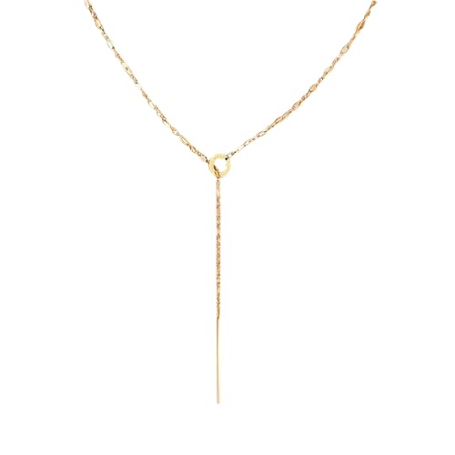 YIZHIXIANGQ Gold Halskette für Damen,Halskette für Damen,Halskette Damen Y Form Gold,Verstellbar Halskette Damen Lang,45 CM, Halskette Damen Lang Gold,Geeignet für Frauen und Mädchen/C von YIZHIXIANGQ