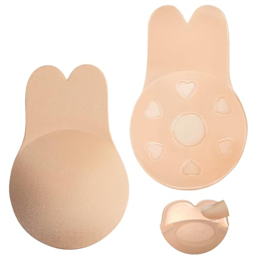 YIZHIXIANGQ Trägerloser Klebe BH, Unsichtbar Trägerloser BH, Klebe BHS Push Up, Wiederverwendbare, Silikon, Selbstklebender BHS für Brautkleider, Abendgarderobe von YIZHIXIANGQ