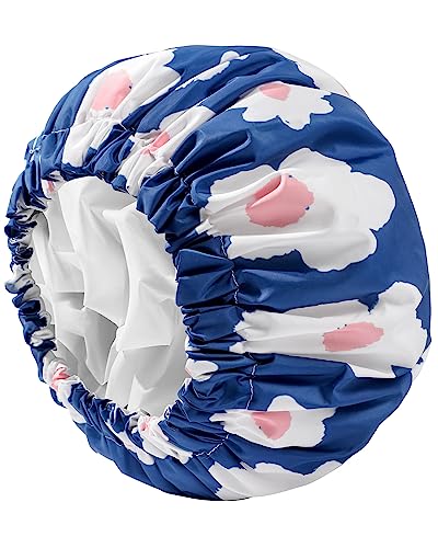 YIZIJIZI Duschhaube, Duschhauben für Frauen, wiederverwendbar, wasserdicht, zweilagig, große Duschhaube, wiederverwendbar, geeignet für alle Arten von glattem Haar, lockigem Haar, langes Haar, Zöpfe YIZIJIZI Duschhaube, Duschhauben für Frauen, wiederverwendbar, wasserdicht, zweilagig, große Duschhaube, wiederverwendbar, geeignet für alle Arten von glattem Haar, lockigem Haar, langes Haar, Zöpfe von YIZIJIZI