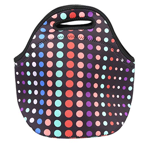 YIZISECCE für isolierte thermische wasserdichte Neopren -Mittagstasche für Picknick und Camping (Kleiner Farbkreis) von YIZISECCE