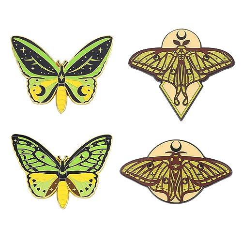 1/4x Leuchtend Für Schmetterling Emaille Pins Set Süße Rucksäcke Stifte Revers Broschen Für Steampunk Badge Schmuck Frauen Schmetterling Brosche Frauen Mode von YIZITU