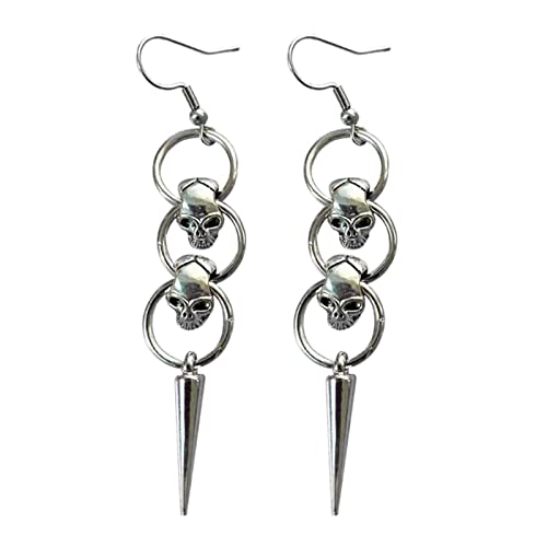 1 Paar Punk Skelett Übertreiben Ohrringe Hengst Schädel Dangle Ohrringe Halloween Kostümzubehör Hip Hop Rock Schmuck Halloween Für Mädchen von YIZITU