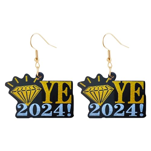 1 Paar Stilvolle Dangle Ohrringe 2024 Zifferne Ohrhänger Ohrhörer Schmuckfeier Kostüm Für Partykostüm Oder Tägliche Verschleiß von YIZITU