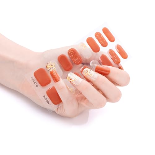 16pcs Selbstklebende Nagelschlappen Nagelgel Polnische Streifen Vollständige Wraps Polnische Aufkleber Gel Streifen Aufkleber Kleber Wraps Kit Keine UV Licht Benötigte Abziehbilder von YIZITU