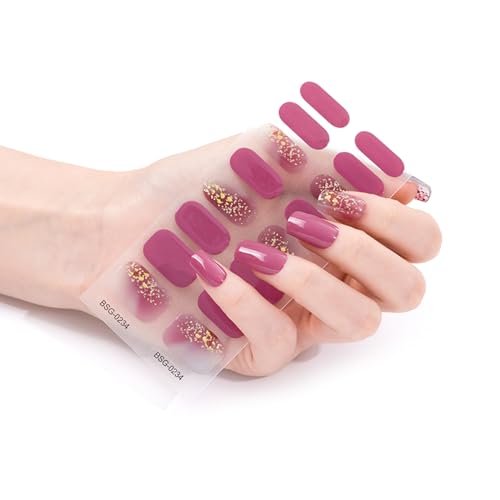 16pcs Selbstklebende Nagelschlappen Nagelgel Polnische Streifen Vollständige Wraps Polnische Aufkleber Gel Streifen Aufkleber Kleber Wraps Kit Keine UV Licht Benötigte Abziehbilder von YIZITU