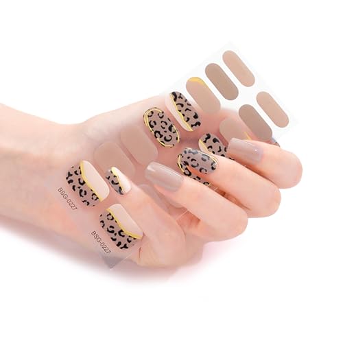 16pcs Selbstklebende Nagelschlappen Nagelgel Polnische Streifen Vollständige Wraps Polnische Aufkleber Gel Streifen Aufkleber Kleber Wraps Kit Keine UV Licht Benötigte Abziehbilder von YIZITU