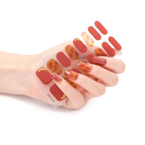 16pcs Selbstklebende Nagelschlappen Nagelgel Polnische Streifen Vollständige Wraps Polnische Aufkleber Gel Streifen Aufkleber Kleber Wraps Kit Keine UV Licht Benötigte Abziehbilder von YIZITU
