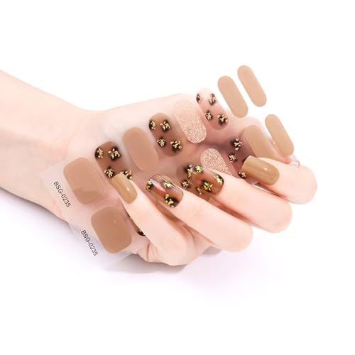 16pcs Selbstklebende Nagelschlappen Nagelgel Polnische Streifen Vollständige Wraps Polnische Aufkleber Gel Streifen Aufkleber Kleber Wraps Kit Keine UV Licht Benötigte Abziehbilder von YIZITU