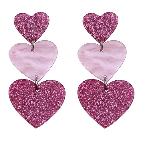 1Pair 3-Connect Love Heart Zierzehne Ohrringe Asymmetrische Drop Ohrringe Geburtstag Weihnachtsgeschenke Für Frauen Mädchen Herz Für Frauen von YIZITU