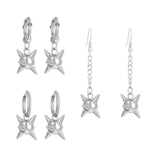 3 Paar moderne Tropfen-Ohrringe, modischer Ohrschmuck, baumelnde Legierung, Textur, geeignet für verschiedene Anlässe, Legierung von YIZITU