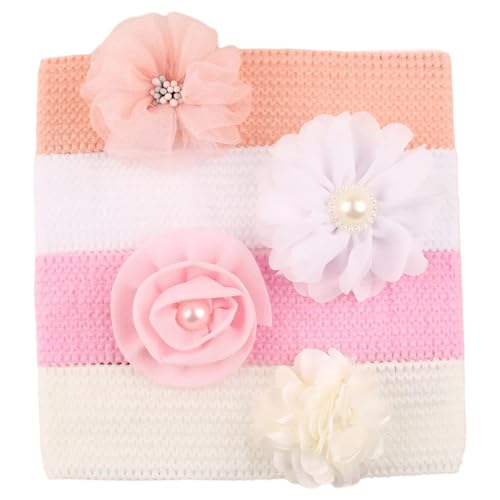 4 Stück Kinder-Haarbänder mit Blumenmuster, Stoff, elastisch, Kopfschmuck für Partys und Spieldates von YIZITU