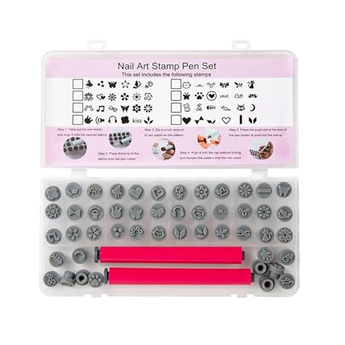 48 Stück Kunststempel: Wiederverwendbare Silikonstempel mit rutschfester Unterseite für Maniküre zu Hause und im Salon, Nagelkunst-Stempel-Set 48 Stück Kunststempel: Wiederverwendbare Silikonstempel mit rutschfester Unterseite für Maniküre zu Hause und im Salon, Nagelkunst-Stempel-Set von YIZITU