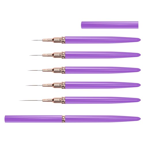 5-teiliges Nagelkunst-Pinsel-Set, langlebig, weicher Nylonkopf, Malpinsel für zarte Striche und Formen von Nagelkunst-Pinseln 5-teiliges Nagelkunst-Pinsel-Set, langlebig, weicher Nylonkopf, Malpinsel für zarte Striche und Formen von Nagelkunst-Pinseln von YIZITU