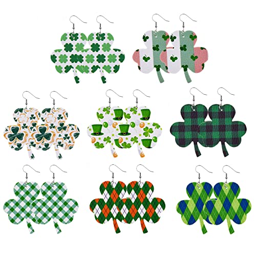 8pairs/set Dangling Ohrringe Grüne Patricks Tag Ohrring Irish Shamrock Dangle Ohrring Schmuckgeschenk Für Frauen Earringe Für Frauen von YIZITU