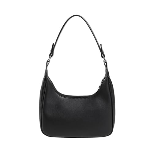 Achseltasche, Freizeittasche, große Kapazität, Schultertasche, für Mädchen und Damen, koreanischer Stil, einfarbig, trendige Unterarmtasche, Schwarz von YIZITU