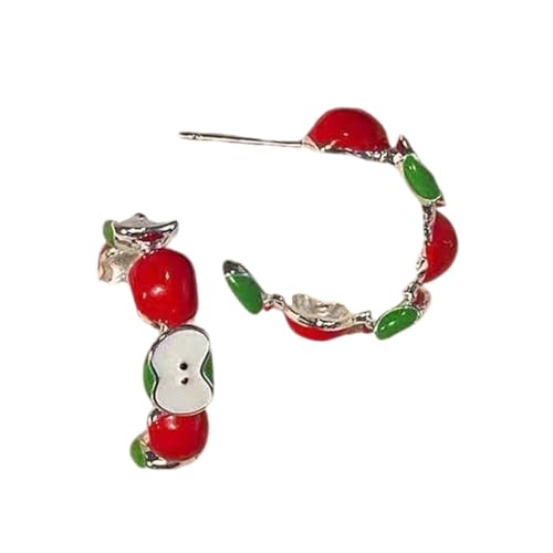 Anspruchsvolle Obst-Ohrstecker aus Legierung und Zirkon für Frauen, die Komfort suchen, eleganter Ohrschmuck, Business-Meeting-Schmuck, Einheitsgröße, Wie beschrieben, Wie beschrieben von YIZITU