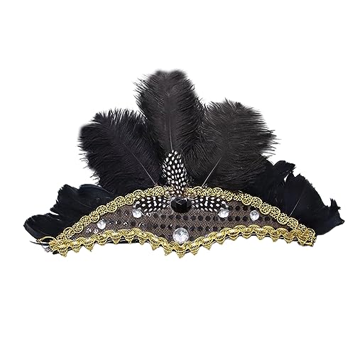 Auffälliger Pailletten-Haarreif, Bohemia-Stirnband, Hochzeit, Party, Braut, Haarstyling, Fotoshootings, Kopfschmuck, Kopfschmuck, Halloween, Kopfschmuck für Damen von YIZITU