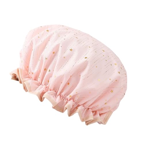 Badezimmerzubehör, doppellagig, Dusche, dicke Abdeckungen, Zubehör, Damen-Haarkappen, Hut von YIZITU