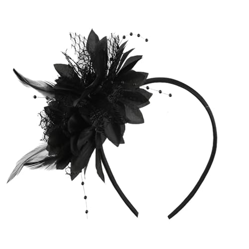 Beliebtes gefedertes Blumen-Haarband für Kostümpartys, besondere Anlässe, biegbares Haarband für Karneval, Party, Verkleiden von YIZITU