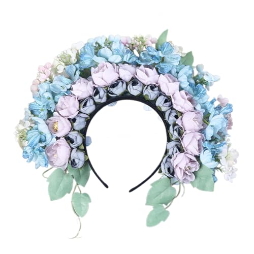 Blumen-Haarbänder, Seidenblumen-Kopfschmuck, elegantes Seidenblumen-Haarband, einzigartige florale Haarnadel für Hochzeiten und Festivals, Damen-Haarkranz von YIZITU