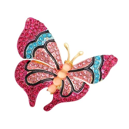 Brosche mit Strasssteinen und Schmetterling, modische Abendgarderobe, Anstecknadel, Kleidung, Accessoires, gesellschaftliche Veranstaltungen, Schmuck, bunte Strasssteine, Brosche, Hochzeit von YIZITU