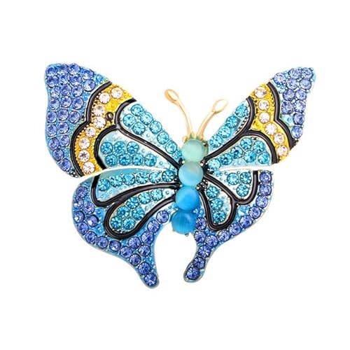 Brosche mit Strasssteinen und Schmetterling, modische Abendgarderobe, Anstecknadel, Kleidung, Accessoires, gesellschaftliche Veranstaltungen, Schmuck, bunte Strasssteine, Brosche, Hochzeit von YIZITU
