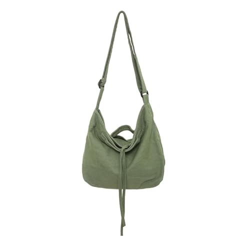 Canvas-Tasche, lässig, Freizeit, Crossbody-Tasche, japanischer Stil, große Kapazität, Schultertasche für Mädchen und Frauen, vielseitige Kuriertasche, grün von YIZITU